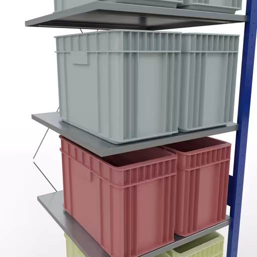 Andere Ansicht des Artikels Anbauregal, Fachbodenregal Stecksystem MULTIplus150, 3000 x 750 x 800 mm (HxBxT), 7 Fachböden, Kreuzstrebe, RAL 5010 enzianblau/verzinkt/verzinkt Andere Ansicht des Artikels Anbauregal, Fachbodenregal Stecksystem MULTIplus150, 3000 x 750 x 800 mm (HxBxT), 7 Fachböden, Kreuzstrebe, RAL 5010 enzianblau/verzinkt/verzinkt aus der Kategorie Stecksystem