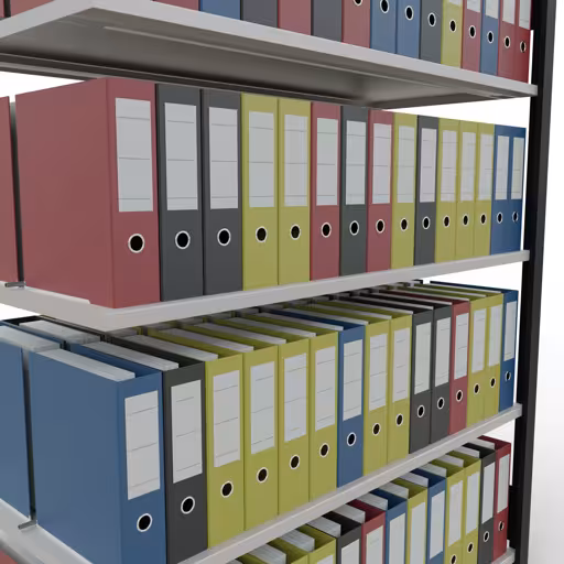 Abbildung Nr 10 des Artikels Anbauregal, Büro-Fachbodenregal Stecksystem MULTIplus150, 1800 x 1300 x 600 mm (HxBxT), 5 Fachböden, Längenriegel, mit Mittelanschlag, schwarz/lichtgrau aus der Produktgruppe Büroregale von der Marke Schulte Lagertechnik