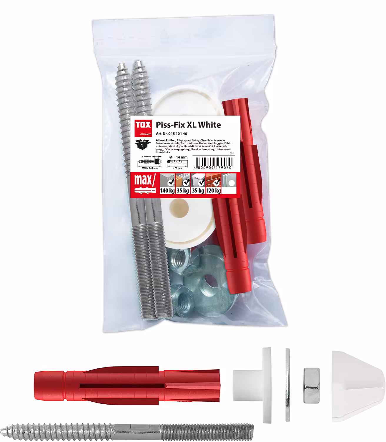 Urinal- & Waschtischbefestigung Piss-Fix XL M10 weiß von der Marke TOX Urinal- & Waschtischbefestigung Piss-Fix XL M10 weiß aus der Kategorie Sanitärdübel mit der Artikelnummer 4510148