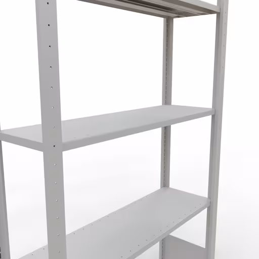 Abbildung Nr 14 des Artikels Grundregal, Fachbodenregal Stecksystem MULTIplus85, 2000 x 1000 x 300 mm (HxBxT), 5 Fachböden, Längenriegel, RAL 7035 lichtgrau aus der Produktgruppe Stecksystem von der Marke Schulte Lagertechnik