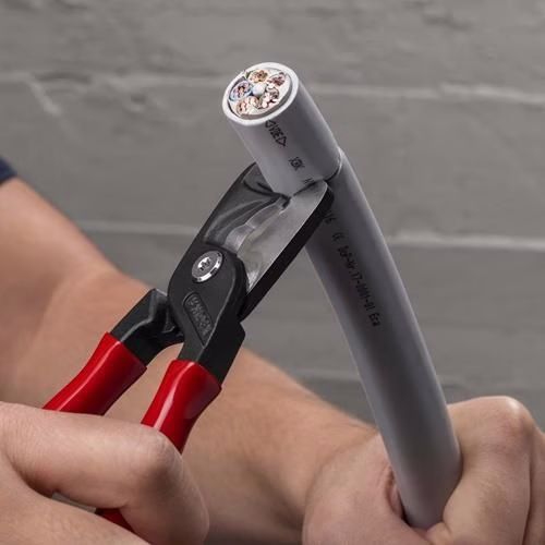 Kabelschere StepCut XL Länge 225 mm Kopf brüniert Kunststoff-Überzug KNIPEX
