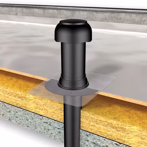 Flavent Pro Lüfteroberteil für zweiteiligen Wohnraum Be- und Entlüfter DN 75/ DN 110, Kunststoffmanschette für Carlisle Resitrix SKW schwarz von Klöber mit der Artikelnr. KF7022-710-27