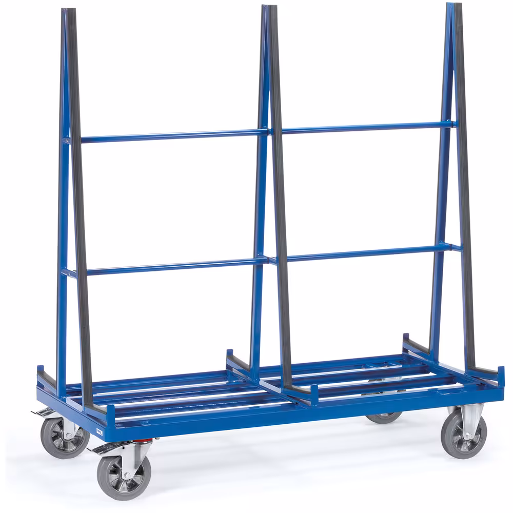 Plattenwagen -Anlage beidseitg zum sicheren Transport von Glasscheiben, Holz- und Kunststoffplatten sowie kompletter Fenster und Türen aus der Kategorie Plattentransport
