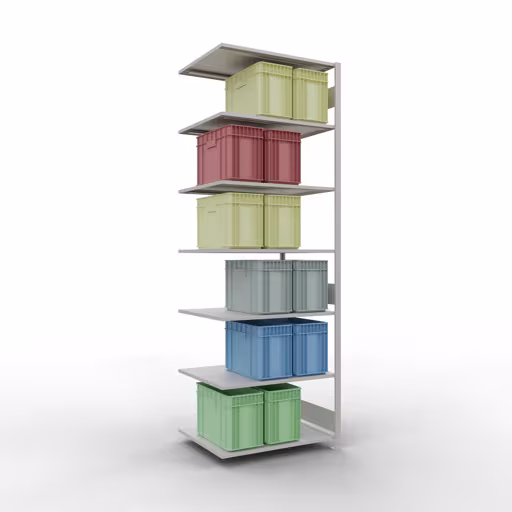 Zusatzbild des Artikels Anbauregal, Fachbodenregal Stecksystem MULTIplus150, 3000 x 1000 x 800 mm (HxBxT), 7 Fachböden, Längenriegel, RAL 7035 lichtgrau Zusatzbild des Artikels Anbauregal, Fachbodenregal Stecksystem MULTIplus150, 3000 x 1000 x 800 mm (HxBxT), 7 Fachböden, Längenriegel, RAL 7035 lichtgrau aus Anbauregal