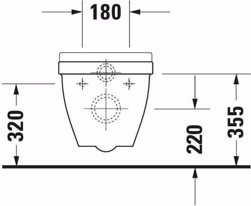 Technische Zeichnung 4064537 Duravit Wand-WC Starck 3 540 mm Tiefspüler, weiß