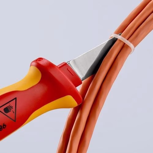 Detailbild 3995625 Kabelmesser Länge 190mm Klingen-Länge 50mm VDE67g Mehrkomponentengriff KNIPEX