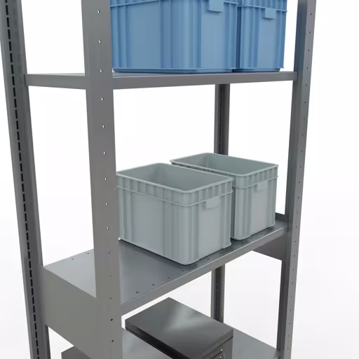 Grundregal, Fachbodenregal Stecksystem MULTIplus150, 2500 x 750 x 300 mm (HxBxT), 6 Fachböden, Längenriegel, verzinkt mit der GTIN 4004514279538 Grundregal, Fachbodenregal Stecksystem MULTIplus150, 2500 x 750 x 300 mm (HxBxT), 6 Fachböden, Längenriegel, verzinkt von Schulte Lagertechnik mit der Artikelnr. 12731-75-LR