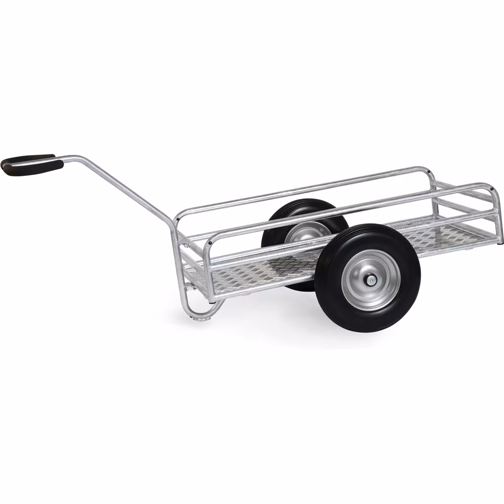 Outdoor-Handwagen - Lufträder Ø260 mm für die Verwendung im Außenbereich, aus Stahlrohr geschweißt, feuerverzinkt Typ Bereifung: PU-Vollmaterial aus der Kategorie Handwagen/Pritschenwagen mit der Artikelnr. 6105P