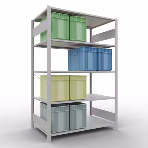 Andere Ansicht des Artikels Stecksystem Grundregal 2000x1300x800 mm, Typ 150 kg, lichtgrau Andere Ansicht des Artikels Stecksystem Grundregal 2000x1300x800 mm, Typ 150 kg, lichtgrau aus der Kategorie Stecksystem