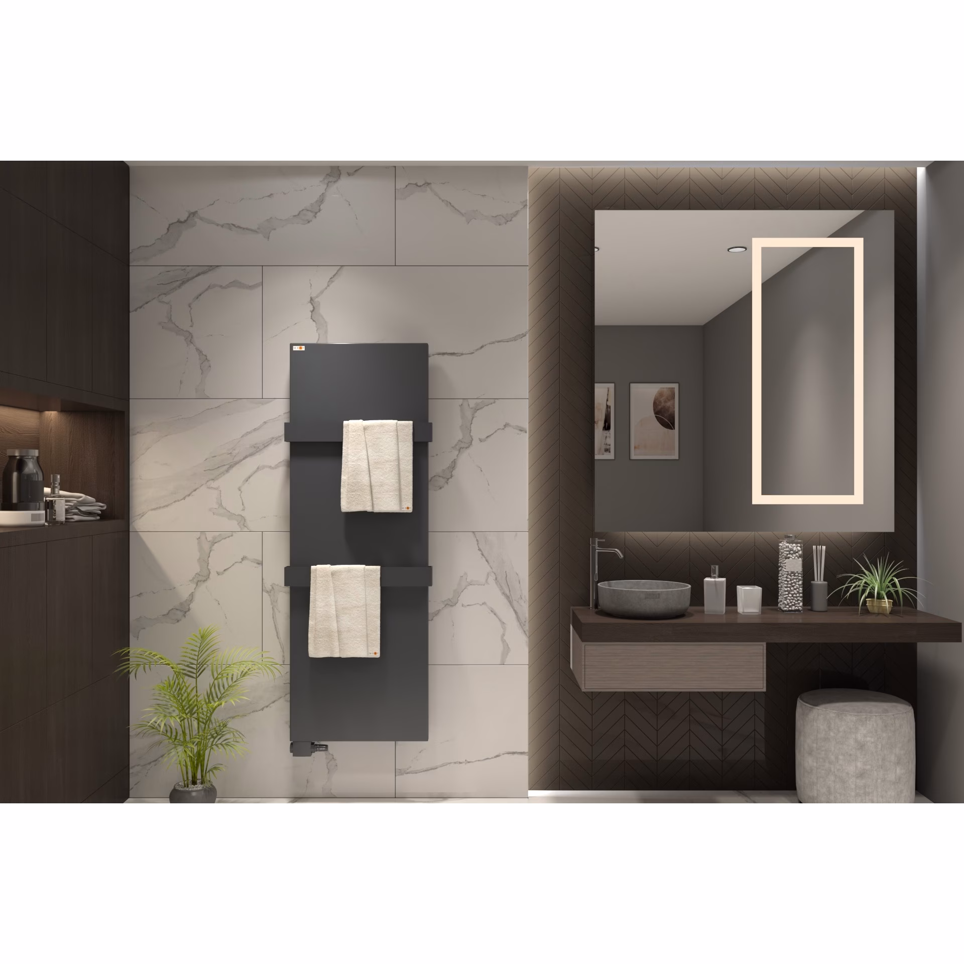 MERT Design Cover - Abdeckung für alte Badheizkörper im Maß 400x1200 mm, Anthrazit