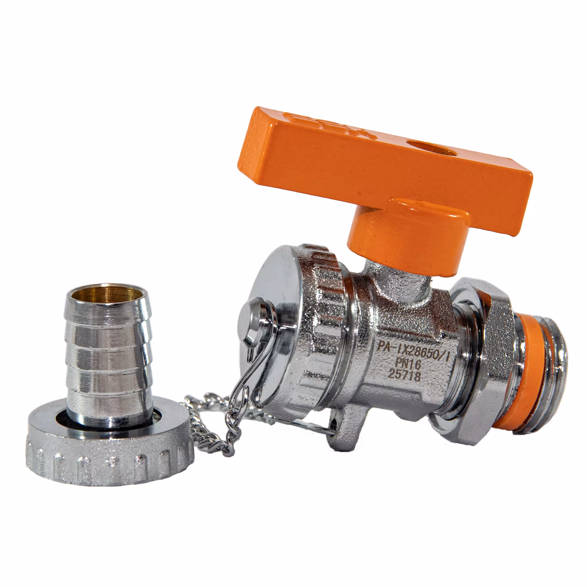 KFE Hahn DN 15 (1/2“) für die Solaranlage mit abnehmbarem orangefarbenem Flügelgriff, um die Anlage füllen, spülen, entleeren oder zu entlüften von Hermann Schmidt mit der Artikelnr. 81409015