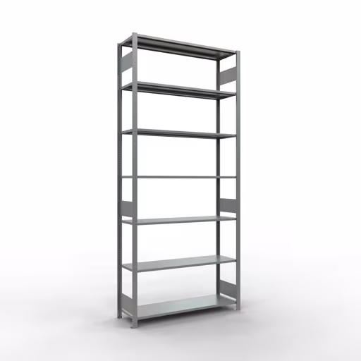 Grundregal, Fachbodenregal Stecksystem MULTIplus150, 3000 x 1300 x 400 mm (HxBxT), 7 Fachböden, Längenriegel, verzinkt von der Marke Schulte Lagertechnik Grundregal, Fachbodenregal Stecksystem MULTIplus150, 3000 x 1300 x 400 mm (HxBxT), 7 Fachböden, Längenriegel, verzinkt aus der Kategorie Grundregal mit der Artikelnummer 12742-130-LR