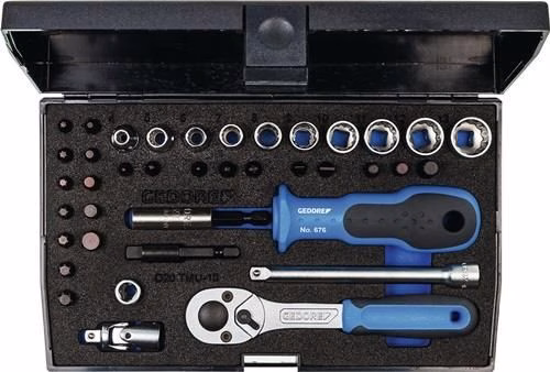 Set di chiavi a bussola D 20 TMU-10 da 40 pezzi, 1/4 di pollice SW, denti da 4-13 mm, 24 punte, GEDORE di Gedore Set di chiavi a bussola D 20 TMU-10, 40 pezzi, 1/4 di pollice, 4-13 mm, 24 denti, 12 punte, GEDORE, dalla categoria "Assortimento di chiavi a bussola 1/4" con codice articolo 4000820559