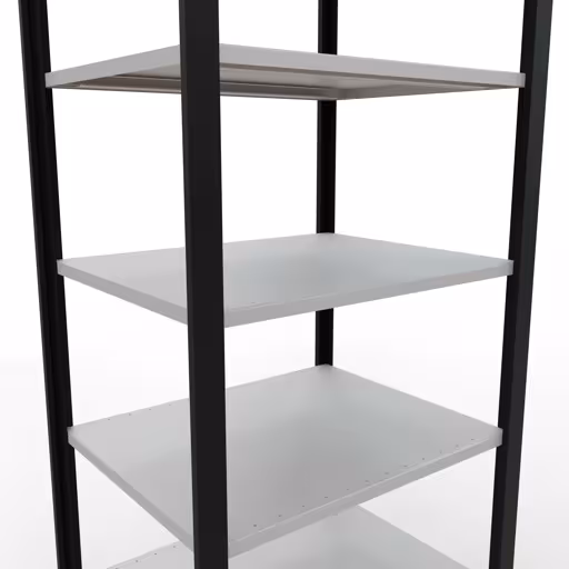 Abbildung Nr 8 des Artikels Grundregal, Büro-Fachbodenregal Stecksystem MULTIplus150, 2300 x 750 x 600 mm (HxBxT), 7 Fachböden, Längenriegel, ohne Mittelanschlag, schwarz/lichtgrau aus der Produktgruppe Büroregale von der Marke Schulte Lagertechnik