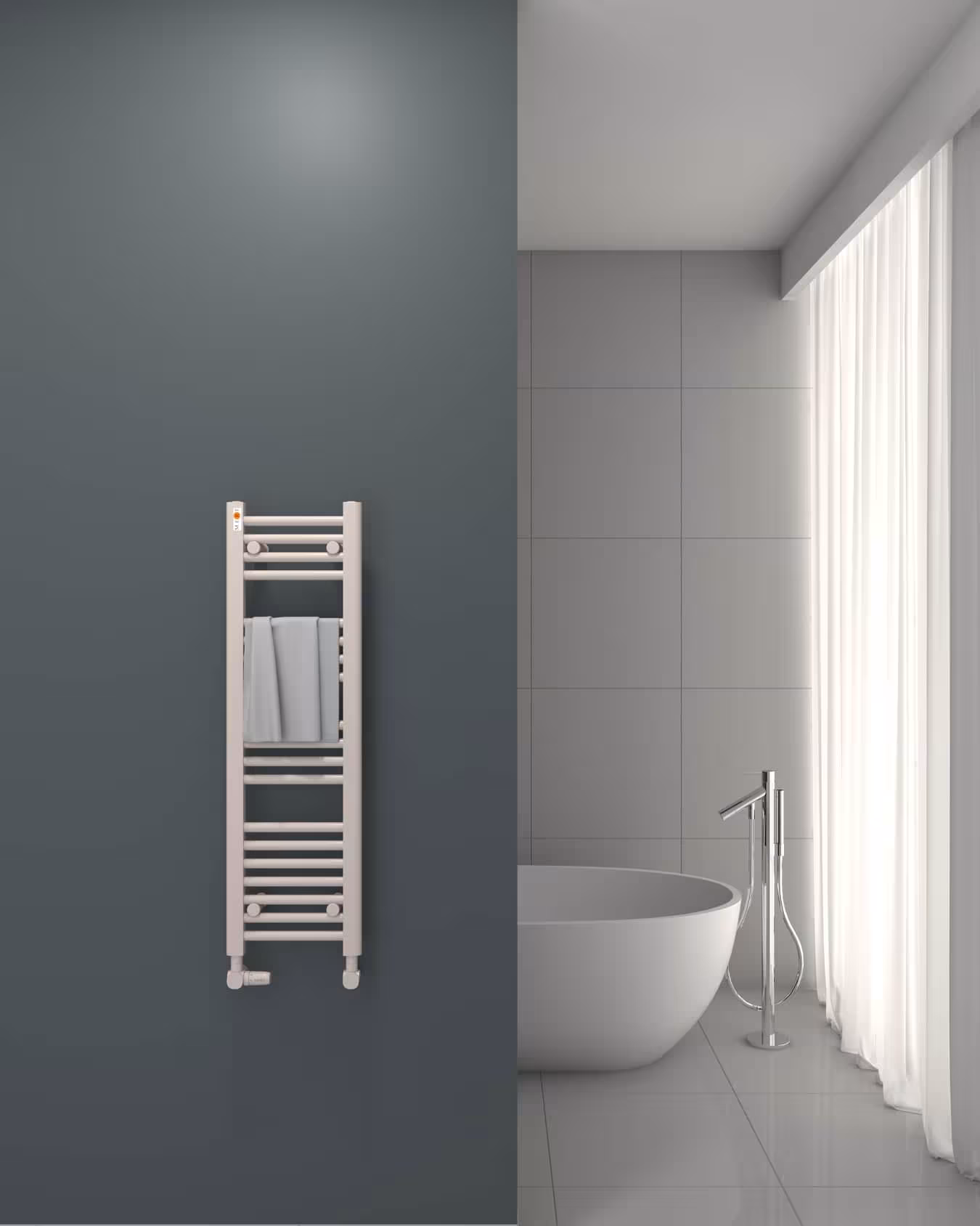 MERT Austausch Badheizkörper weiß gerade, Standard re/li Anschluss (KEIN Mittelanschluss) Typ Größe: 300x1000 mm aus der Kategorie Austausch-Heizkörper  mit der Artikelnr. 1-30x100-S