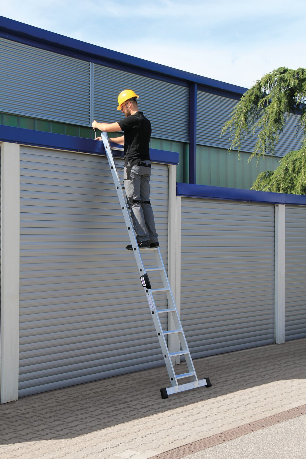 Munk Stufen-Anlegeleiter mit Standard-Traverse 12 Stufen