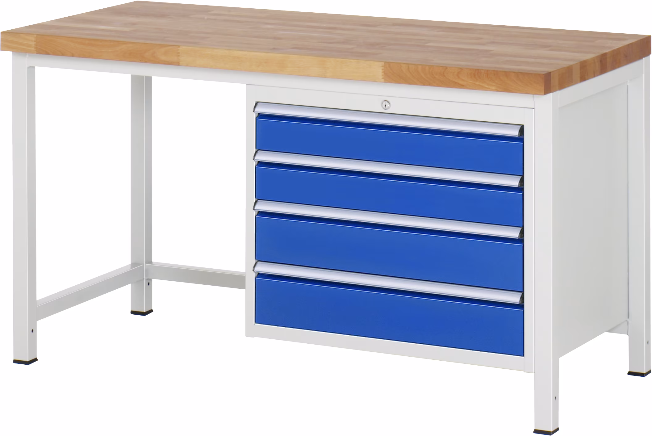 Werkbank höhenverstellbar 8262A1, B1500xT700xH840-1040mm, 4xSchublade-Teilauszug von Rau Werkbank höhenverstellbar 8262A aus der Kategorie Werkbänke mit der Artikelnr. 03-8262A1-157B4H.11