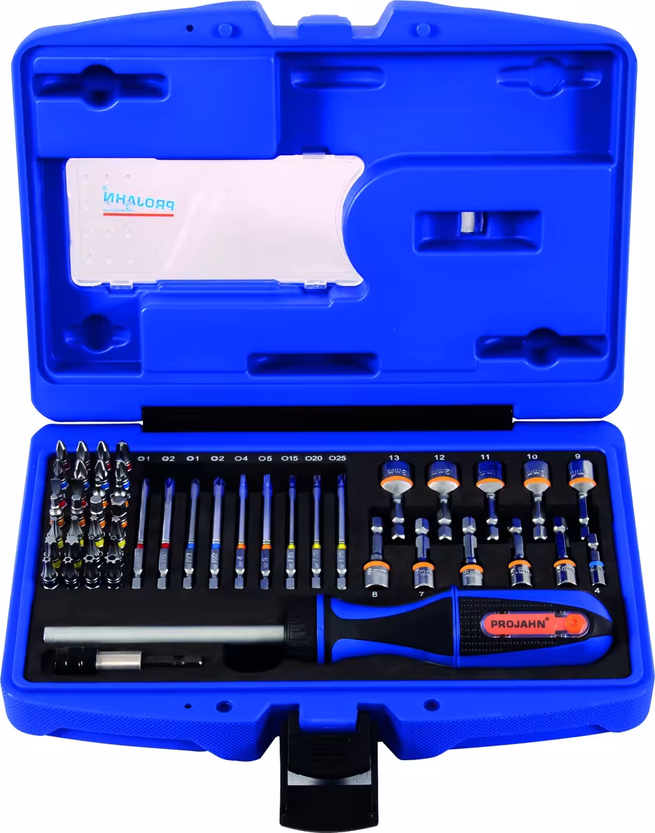 1/4" Bit Box mit markierten Bits 60tlg inkl. Ratschenschraubendreher mit Bitfach aus der Kategorie Steckschlüssel Sätze & Einzelteile mit der Artikelnummer 4097