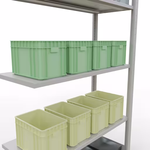 Anbauregal, Fachbodenregal Stecksystem MULTIplus85, 2000 x 1000 x 400 mm (HxBxT), 5 Fachböden, Längenriegel, RAL 7035 lichtgrau von Schulte Lagertechnik aus der Kategorie Stecksystem