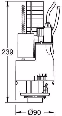 2-Mengen-Ablaufventil 6 l/3 l pneumatisch für Wandeinbau-Spülkästen GROHE