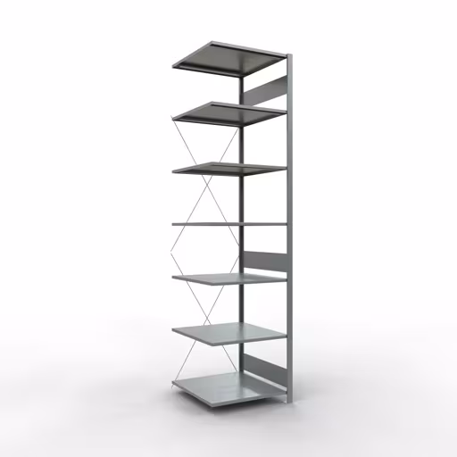 Anbauregal, Fachbodenregal Stecksystem MULTIplus150, 3000 x 750 x 800 mm (HxBxT), 7 Fachböden, Kreuzstrebe, verzinkt von der Marke Schulte Lagertechnik Anbauregal, Fachbodenregal Stecksystem MULTIplus150, 3000 x 750 x 800 mm (HxBxT), 7 Fachböden, Kreuzstrebe, verzinkt aus der Kategorie Anbauregal mit der Artikelnummer 12787-75