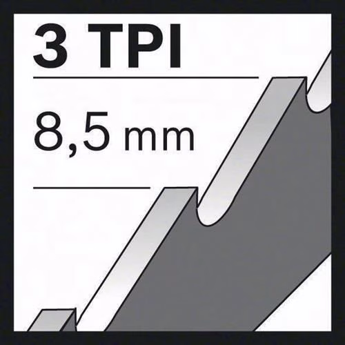 Lame de scie sabre S 1542 K Longueur 240 mm Largeur 19 mm Teeth per Inch (TPI) 3 8,5 mm 5 pièces / carte