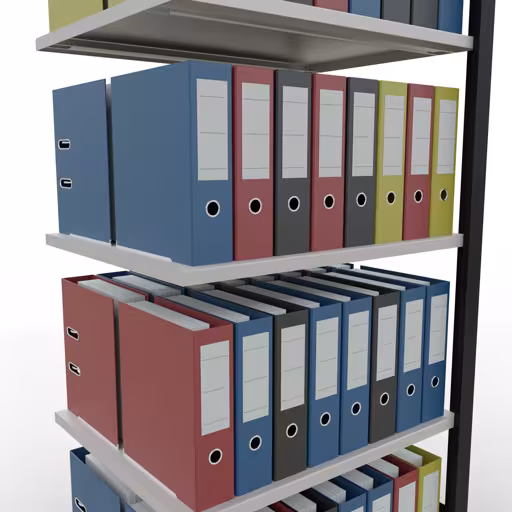 Zusatzbild des Artikels Anbauregal, Büro-Fachbodenregal Stecksystem MULTIplus150, 1800 x 750 x 600 mm (HxBxT), 5 Fachböden, Längenriegel, ohne Mittelanschlag, schwarz/lichtgrau aus Stecksystem
