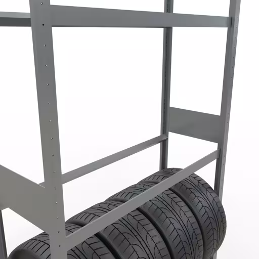 Produktbild Nr 9 des Artikels Grundregal, Räder-/Reifenregal, 3500 x 1150 x 400 mm, verzinkt, 5 Lagerebenen á 150 kg Fachlast pro Ebene Abbildung Nr 9 des Artikels Grundregal, Räder-/Reifenregal, 3500 x 1150 x 400 mm, verzinkt, 5 Lagerebenen á 150 kg Fachlast pro Ebene aus der Produktgruppe Fachbodenregale von der Marke Schulte Lagertechnik