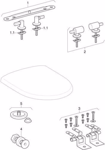 WC-Sitz VISIT mit Deckel, Scharniere verchromt weiß schrauben GEBERIT