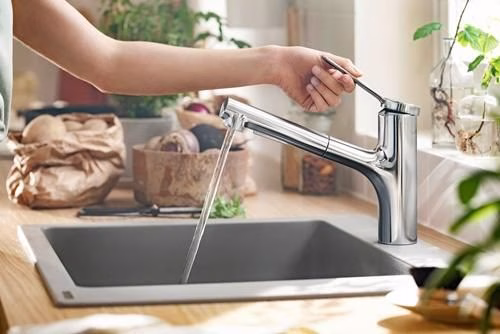 Detailbild 4074233 Hansgrohe Einhebel-Spültischmischer Zesis M33 150, Ausziehbrause, 2jet chrom