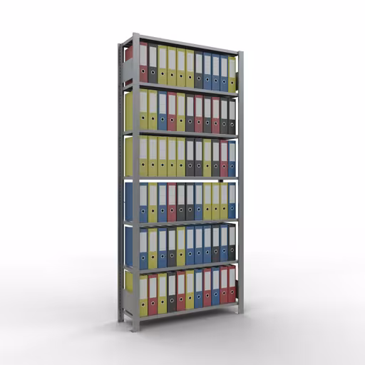 Produktbild Nr 11 des Artikels Grundregal, Büro-Fachbodenregal Stecksystem MULTIplus85, 2300 x 1000 x 300 mm (HxBxT), 7 Fachböden, Kreuzstrebe, verzinkt, ohne Anschlagleiste Abbildung Nr 11 des Artikels Grundregal, Büro-Fachbodenregal Stecksystem MULTIplus85, 2300 x 1000 x 300 mm (HxBxT), 7 Fachböden, Kreuzstrebe, verzinkt, ohne Anschlagleiste aus der Produktgruppe Büroregale von der Marke Schulte Lagertechnik