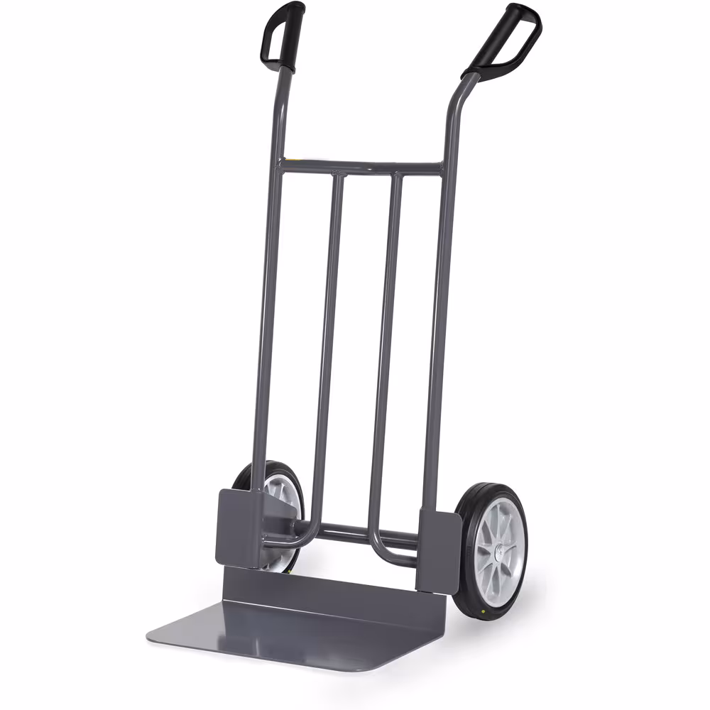 ESD-Sackkarre B9116V mit Stahlblechschaufel, stabile Schweißkonstruktion, elektrisch leitfähig pulverbeschichtet, schiefergrau RAL 7015 von der Marke Fetra aus der Produktreihe Transportsysteme