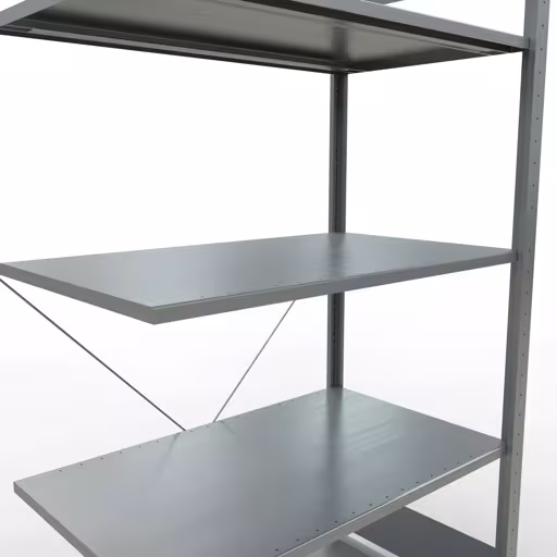 Produktbild Nr.11 des Artikels Anbauregal, Eckregal (Feld C) 2000 x 1000 x 600, 5 Fachböden, Kreuzstrebe, verzinkt aus der Produktreihe Fachbodenregale von der Marke Schulte Lagertechnik