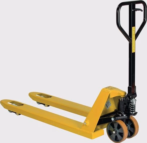 Transpalette, longueur de fourche 1150 mm, capacité de charge 2500 kg, acier, jaune signalisation, RAL 1003, PUR/nylon, marque Transpalette, longueur des fourches 1150 mm, capacité de charge 2500 kg, acier, de la catégorie transpalettes/équipements de levage, référence 9000443410