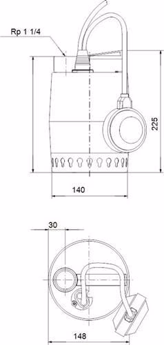 GRUNDFOS Kellerentwässerungspumpe Unilift KP150-A1,1_1/ 4in1 x 230V 0,3kW 5mK