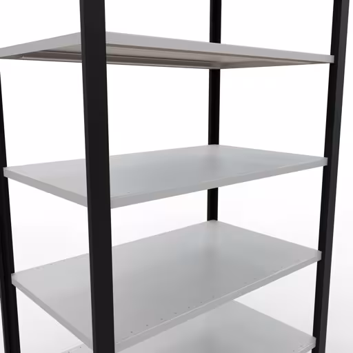 Abbildung Nr 11 des Artikels Grundregal, Büro-Fachbodenregal Stecksystem MULTIplus150, 2300 x 1000 x 600 mm (HxBxT), 7 Fachböden, Längenriegel, ohne Mittelanschlag, schwarz/lichtgrau aus der Produktgruppe Büroregale von der Marke Schulte Lagertechnik