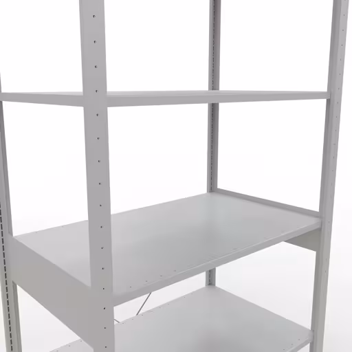 Abbildung Nr 10 des Artikels Grundregal, Fachbodenregal Stecksystem MULTIplus150, 2500 x 1000 x 600 mm (HxBxT), 6 Fachböden, Kreuzstrebe, RAL 7035 lichtgrau aus der Produktgruppe Stecksystem von der Marke Schulte Lagertechnik