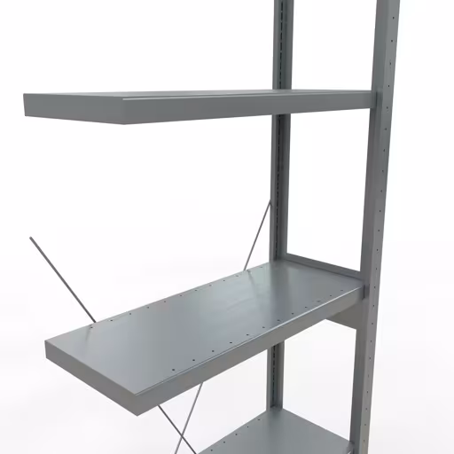 Produktbild Nr.15 des Artikels Anbauregal, Fachbodenregal Stecksystem MULTIplus250, 2500 x 750 x 300 mm (HxBxT), 6 Fachböden, Kreuzstrebe, verzinkt aus der Produktreihe Stecksystem von der Marke Schulte Lagertechnik
