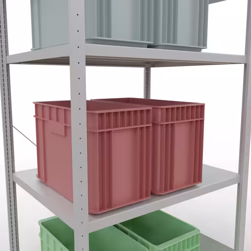 Produktbild Nr 12 des Artikels Grundregal, Fachbodenregal Stecksystem MULTIplus330, 2000 x 1000 x 800 mm (HxBxT), 5 Fachböden, Kreuzstrebe, RAL 7035 lichtgrau Abbildung Nr 12 des Artikels Grundregal, Fachbodenregal Stecksystem MULTIplus330, 2000 x 1000 x 800 mm (HxBxT), 5 Fachböden, Kreuzstrebe, RAL 7035 lichtgrau aus der Produktgruppe Stecksystem von der Marke Schulte Lagertechnik