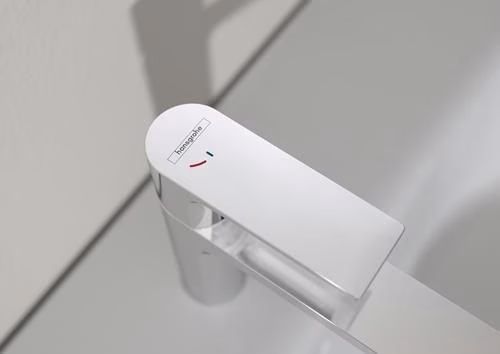 Hansgrohe Einhebel-Waschtischmischer REBRIS E 110 CoolStart mit Metall-Zugstange chrom
