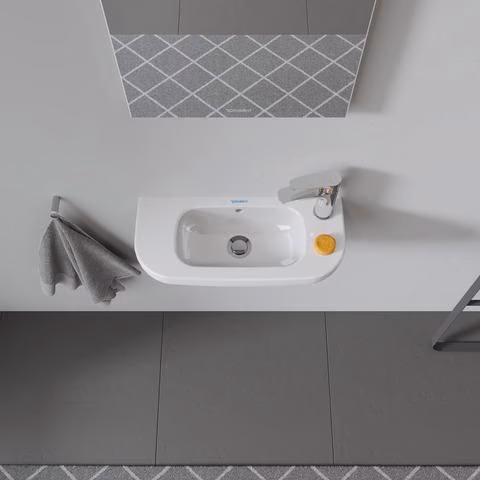 Handwaschbecken D-Code weiß 500x220mm 1 Hahnloch, mit Überlauf DURAVIT