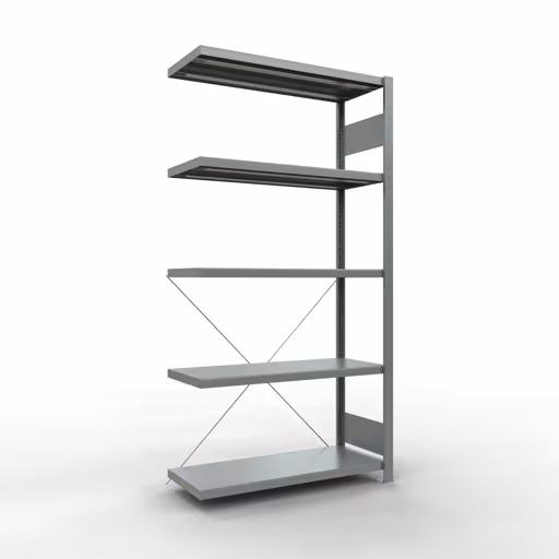 Anbauregal, Fachbodenregal Stecksystem MULTIplus250, 2000 x 1000 x 400 mm (HxBxT), 5 Fachböden, Kreuzstrebe, verzinkt von der Marke Schulte Lagertechnik Anbauregal, Fachbodenregal Stecksystem MULTIplus250, 2000 x 1000 x 400 mm (HxBxT), 5 Fachböden, Kreuzstrebe, verzinkt aus der Kategorie Anbauregal mit der Artikelnummer 12945