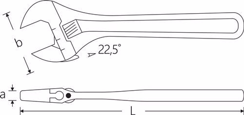 Rollgabelschlüssel 4025 max. 24 mm Länge 159 mm mit Einstellskala STAHLWILLE