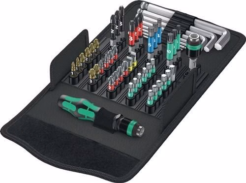 Coffret de 52 embouts WERA KK 100 (fendus/PH/PZD/TX/hexagonaux) de la catégorie Embouts et porte-embouts, référence 4000829900