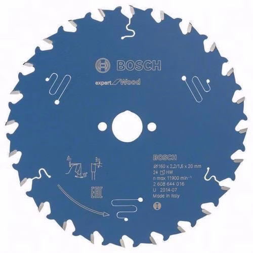 Kreissägeblatt Expert Wood Außendurchmesser 160 mm Zähne 24 WZ Bohrung 20 mm Schnittbreite 2,2 mm von der Marke Bosch Kreissägeblatt Expert Wood BOSCH aus der Kategorie Kreissägeblatt mit der Teilenummer 8000342040
