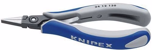Precisie-elektronica platbektang, totale lengte 135 mm, platte bekken, gepolijst, vorm 1, handgrepen van meerdere componenten, KNIPEX, uit de categorie platbektangen, artikelnummer 4000810826