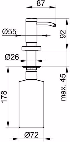 Seifenspender PLAN verchromt 500 ml Kunststoff weiß KEUCO