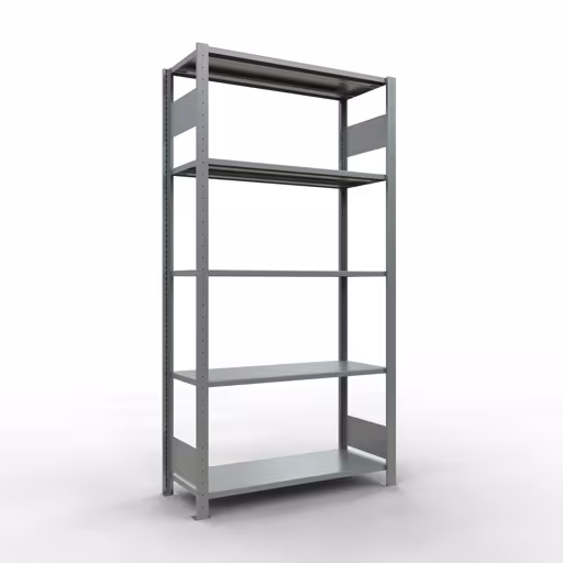 Grundregal, Fachbodenregal Stecksystem MULTIplus150, 2000 x 1000 x 400 mm (HxBxT), 5 Fachböden, Längenriegel, verzinkt von der Marke Schulte Lagertechnik aus der Produktreihe Stecksystem