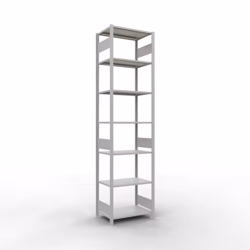 Grundregal, Fachbodenregal Stecksystem MULTIplus150, 3000 x 750 x 500 mm (HxBxT), 7 Fachböden, Längenriegel, RAL 7035 lichtgrau von der Marke Schulte Lagertechnik Grundregal, Fachbodenregal Stecksystem MULTIplus150, 3000 x 750 x 500 mm (HxBxT), 7 Fachböden, Längenriegel, RAL 7035 lichtgrau aus der Kategorie Grundregal mit der Artikelnummer 32652-75-LR