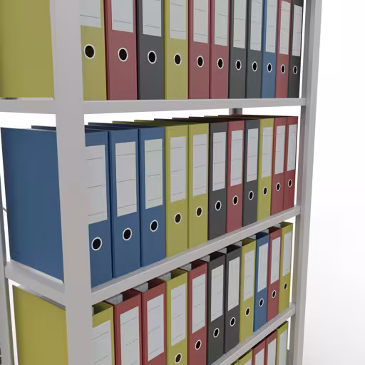Abbildung Nr 14 des Artikels Grundregal, Büro-Fachbodenregal Stecksystem MULTIplus85, 2000 x 1000 x 300 mm (HxBxT), 6 Fachböden, Kreuzstrebe, ohne Anschlagleiste, lichtgrau aus der Produktgruppe Büroregale von der Marke Schulte Lagertechnik